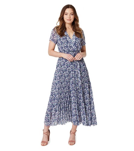 Robe maxi plissée lilas - maxi,